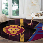 Brisbane Lions Round Carpet Modern Geometric Sports Graphic Style