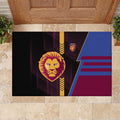 Brisbane Lions Rubber Doormat Modern Geometric Sports Graphic Style