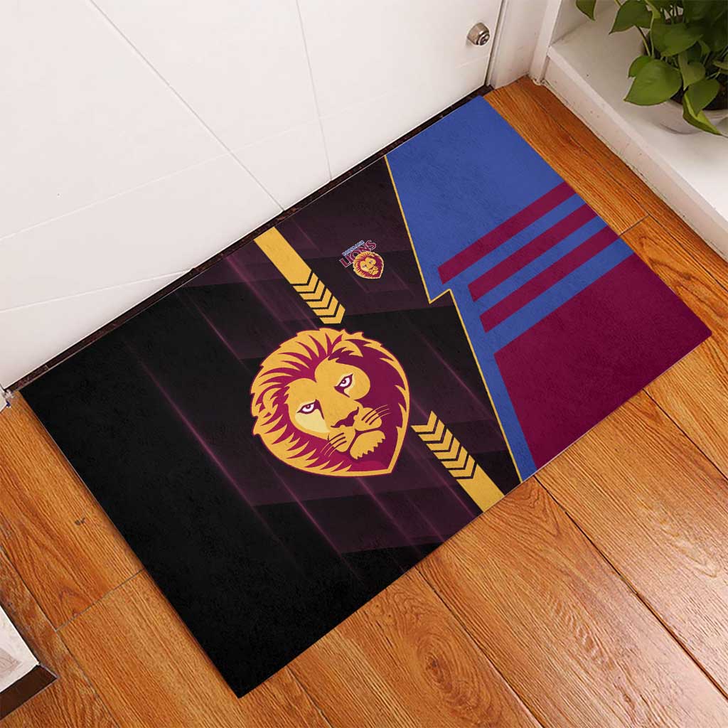 Brisbane Lions Rubber Doormat Modern Geometric Sports Graphic Style