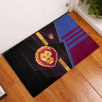Brisbane Lions Rubber Doormat Modern Geometric Sports Graphic Style