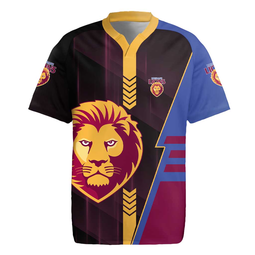 Personalized Brisbane Lions Rugby Jersey Modern Geometric Sports Graphic Style