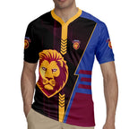 Personalized Brisbane Lions Rugby Jersey Modern Geometric Sports Graphic Style