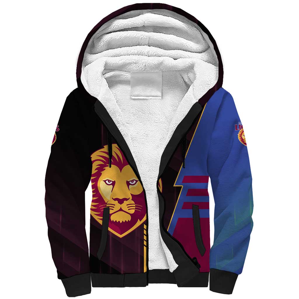 Personalized Brisbane Lions Sherpa Hoodie Modern Geometric Sports Graphic Style