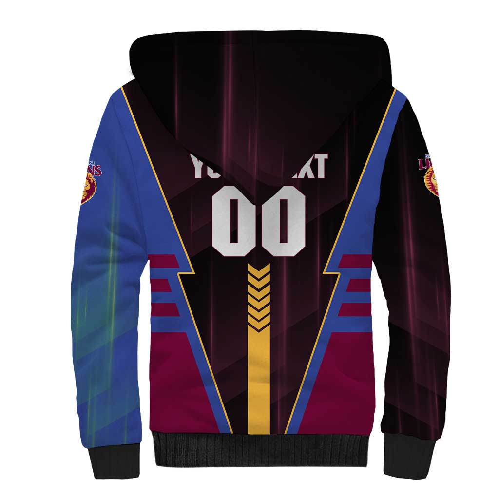 Personalized Brisbane Lions Sherpa Hoodie Modern Geometric Sports Graphic Style
