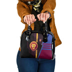 Brisbane Lions Shoulder Handbag Modern Geometric Sports Graphic Style