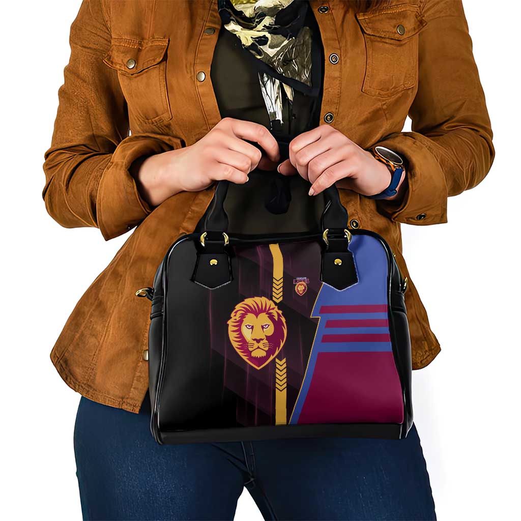 Brisbane Lions Shoulder Handbag Modern Geometric Sports Graphic Style
