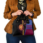 Brisbane Lions Shoulder Handbag Modern Geometric Sports Graphic Style