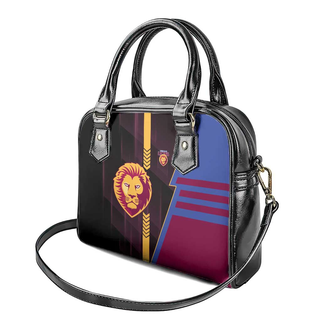 Brisbane Lions Shoulder Handbag Modern Geometric Sports Graphic Style