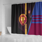 Brisbane Lions Shower Curtain Modern Geometric Sports Graphic Style