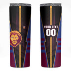 Personalized Brisbane Lions Skinny Tumbler Modern Geometric Sports Graphic Style