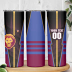 Personalized Brisbane Lions Skinny Tumbler Modern Geometric Sports Graphic Style