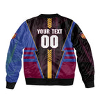 Personalized Brisbane Lions Sleeve Zip Bomber Jacket Modern Geometric Sports Graphic Style