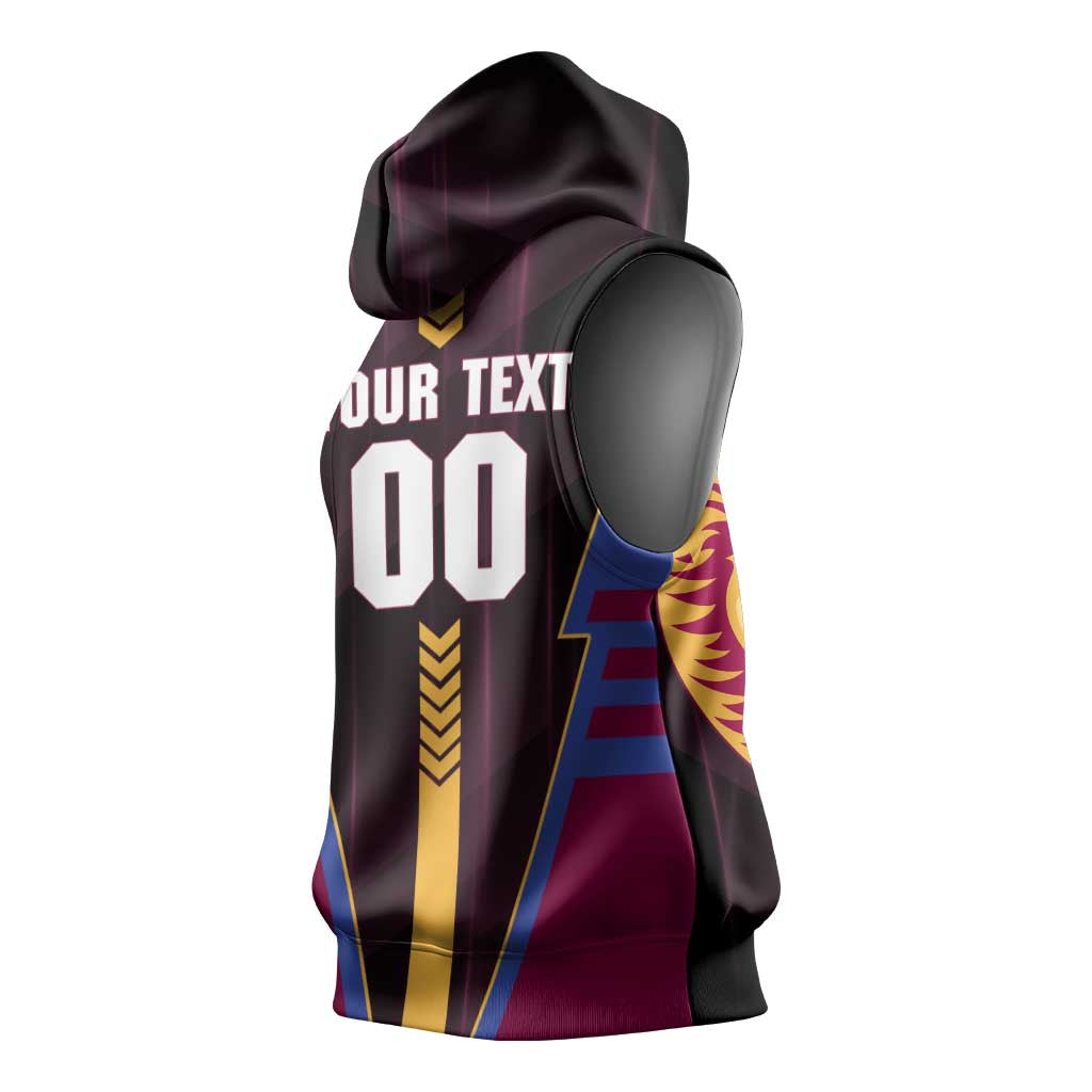 Personalized Brisbane Lions Sleeveless Hoodie Modern Geometric Sports Graphic Style