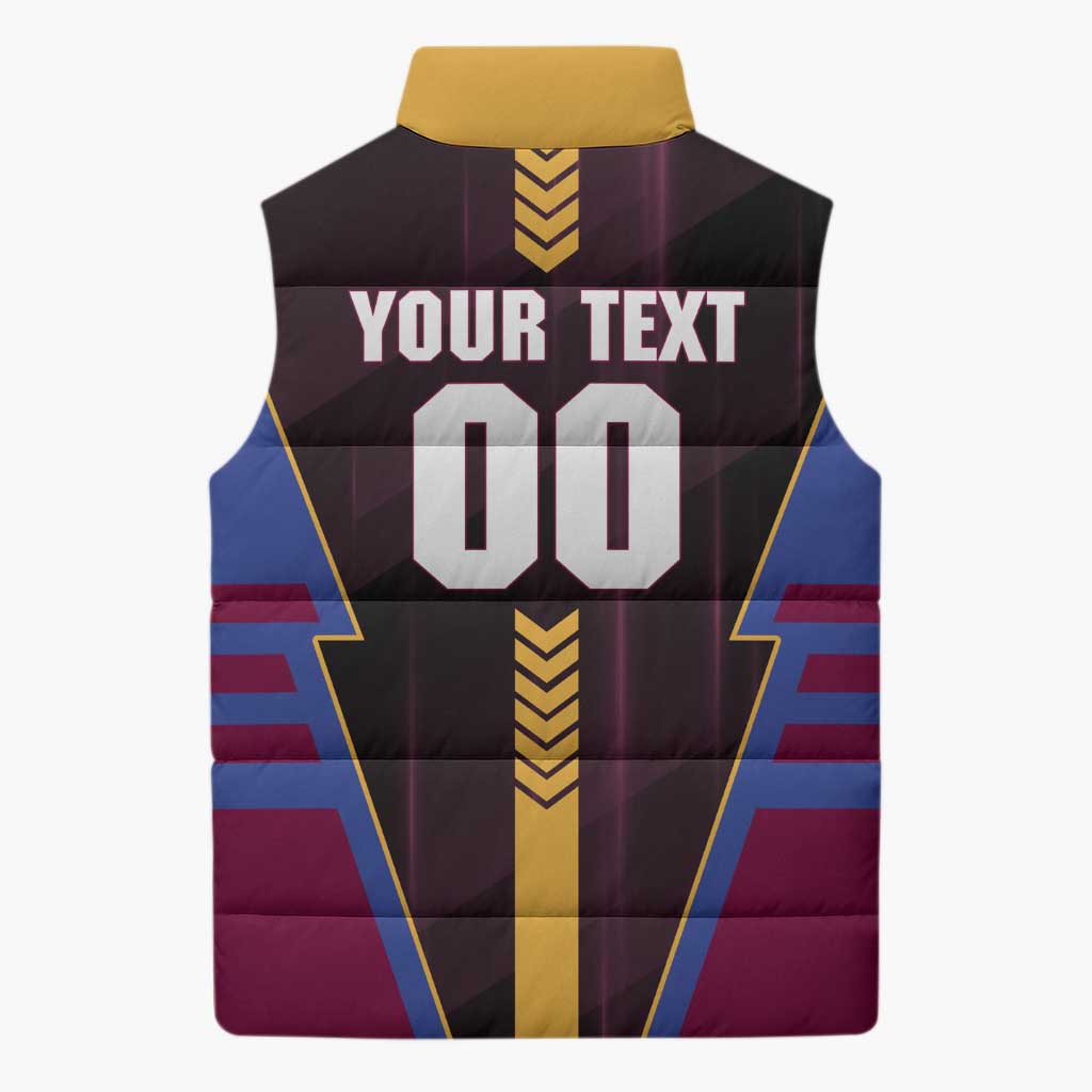 Personalized Brisbane Lions Sleeveless Puffer Jacket Modern Geometric Sports Graphic Style