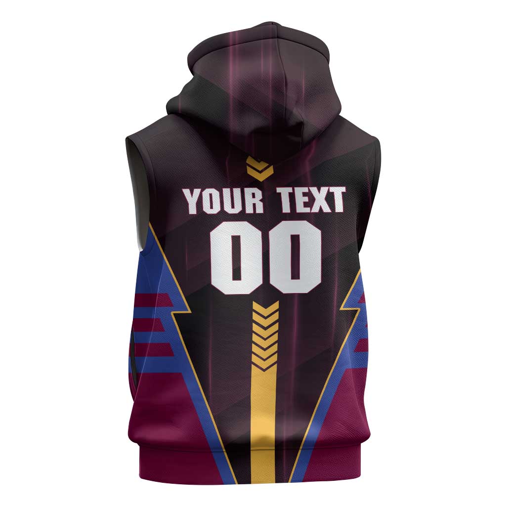 Personalized Brisbane Lions Sleeveless Zip Hoodie Modern Geometric Sports Graphic Style