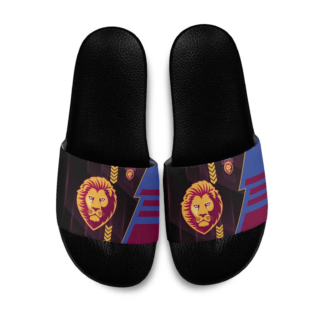 Brisbane Lions Slide Sandals Modern Geometric Sports Graphic Style