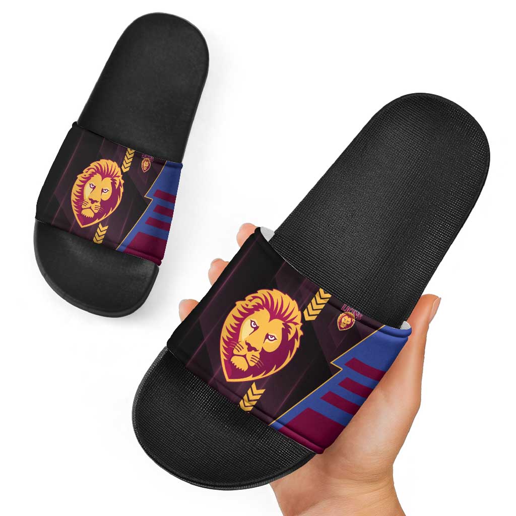 Brisbane Lions Slide Sandals Modern Geometric Sports Graphic Style