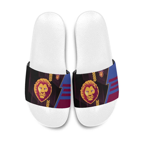 Brisbane Lions Slide Sandals Modern Geometric Sports Graphic Style