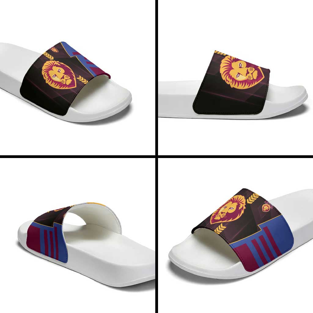 Brisbane Lions Slide Sandals Modern Geometric Sports Graphic Style
