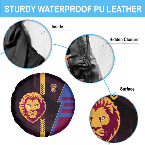Brisbane Lions Spare Tire Cover Modern Geometric Sports Graphic Style