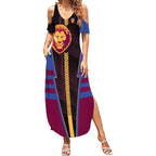 Personalized Brisbane Lions Summer Maxi Dress Modern Geometric Sports Graphic Style