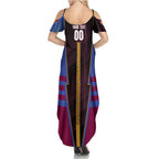 Personalized Brisbane Lions Summer Maxi Dress Modern Geometric Sports Graphic Style