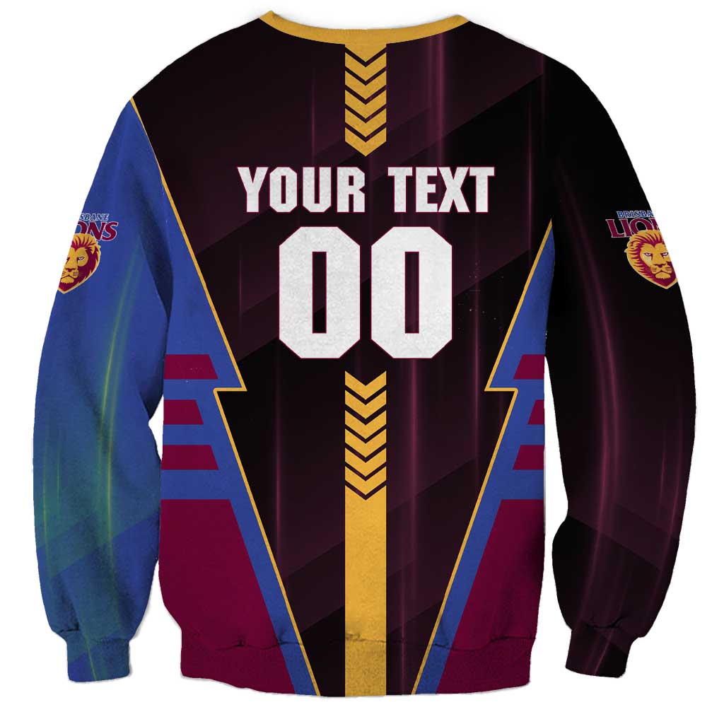 Personalized Brisbane Lions Sweatshirt Modern Geometric Sports Graphic Style