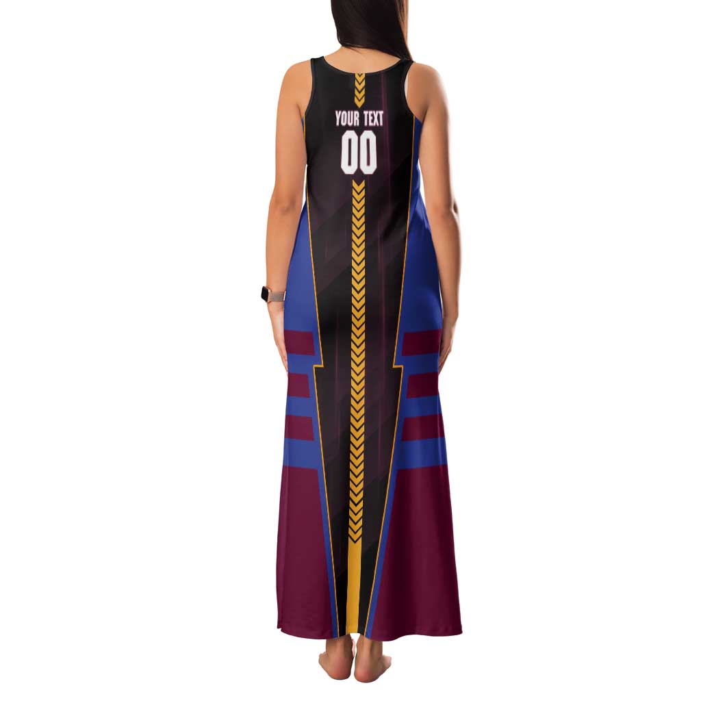 Personalized Brisbane Lions Tank Maxi Dress Modern Geometric Sports Graphic Style