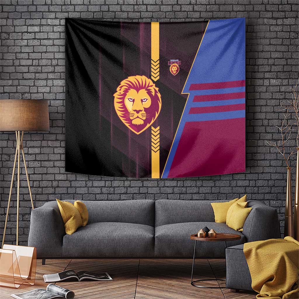 Brisbane Lions Tapestry Modern Geometric Sports Graphic Style