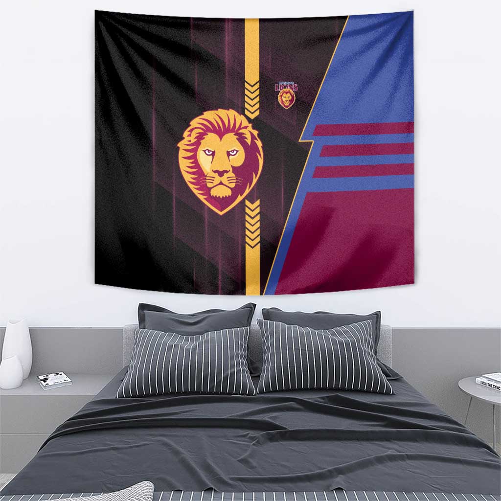 Brisbane Lions Tapestry Modern Geometric Sports Graphic Style