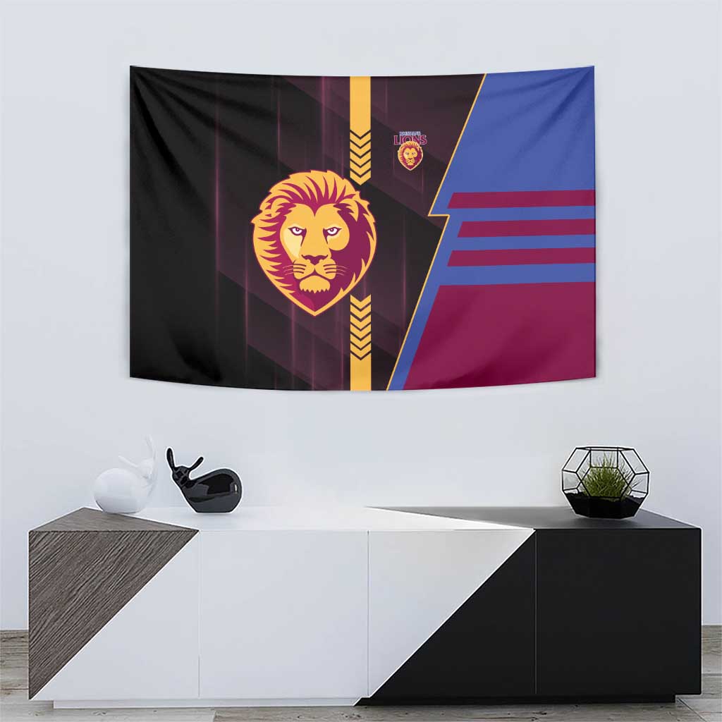 Brisbane Lions Tapestry Modern Geometric Sports Graphic Style