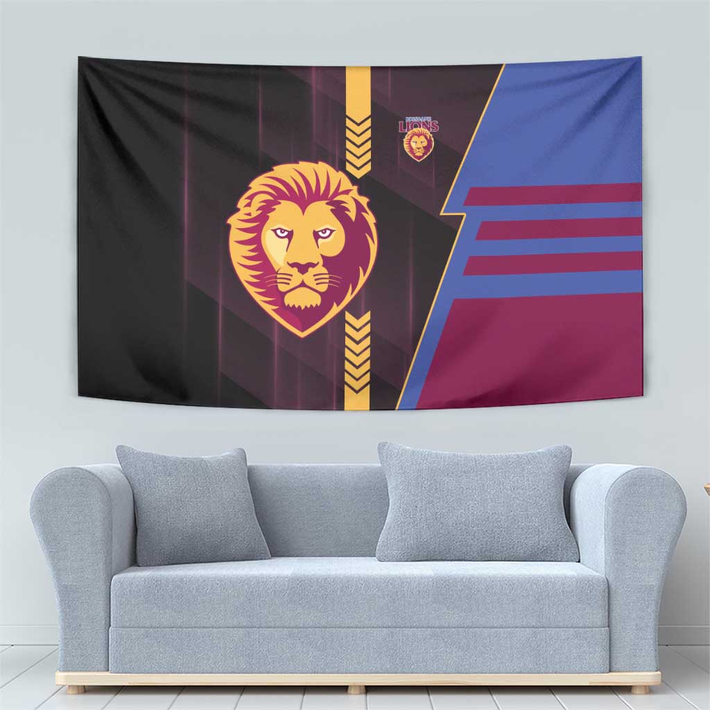Brisbane Lions Tapestry Modern Geometric Sports Graphic Style