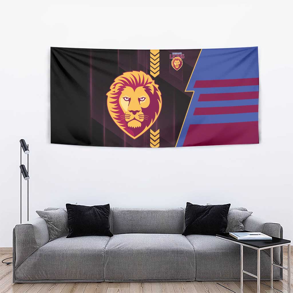 Brisbane Lions Tapestry Modern Geometric Sports Graphic Style