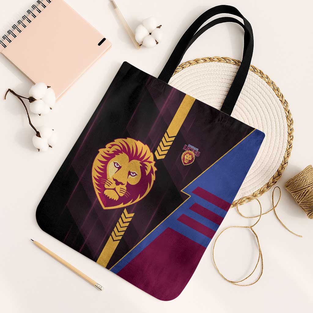 Brisbane Lions Tote Bag Modern Geometric Sports Graphic Style