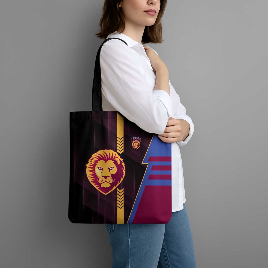 Brisbane Lions Tote Bag Modern Geometric Sports Graphic Style