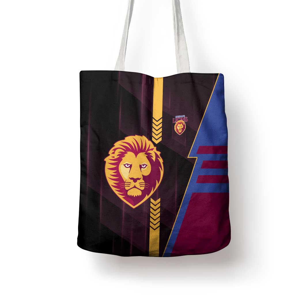 Brisbane Lions Tote Bag Modern Geometric Sports Graphic Style