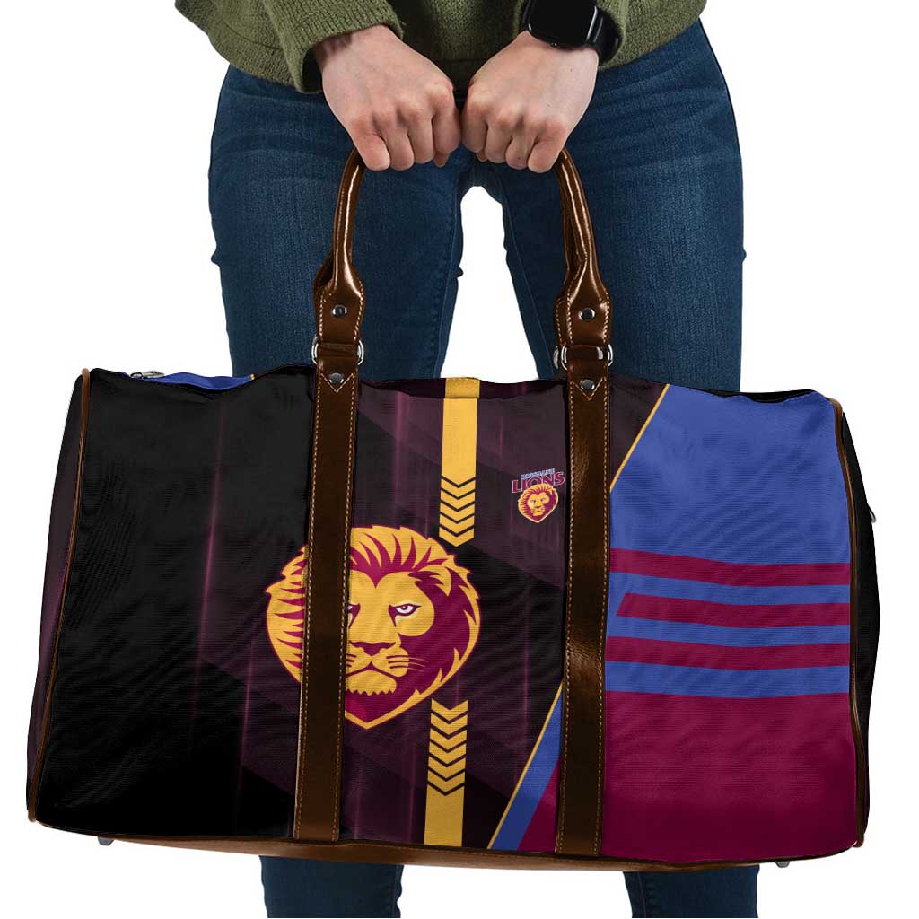 Brisbane Lions Travel Bag Modern Geometric Sports Graphic Style