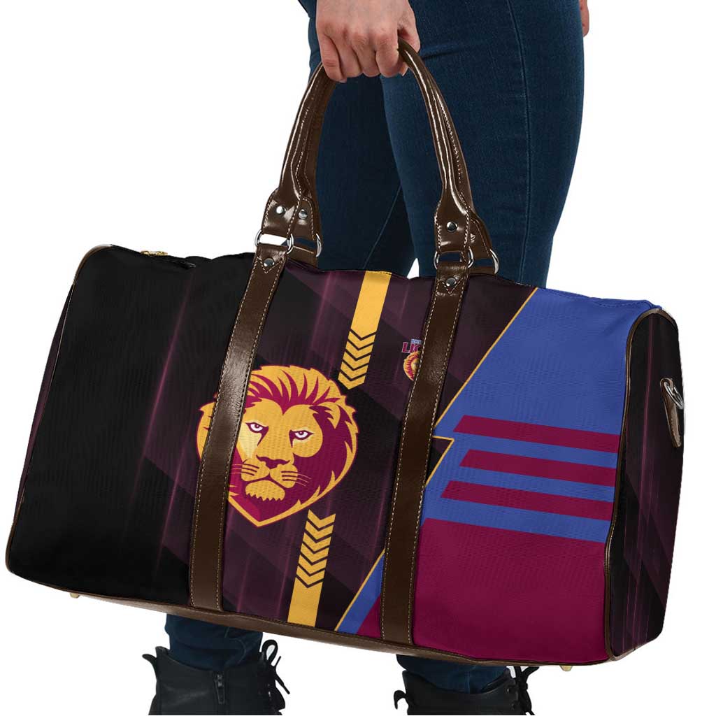 Brisbane Lions Travel Bag Modern Geometric Sports Graphic Style