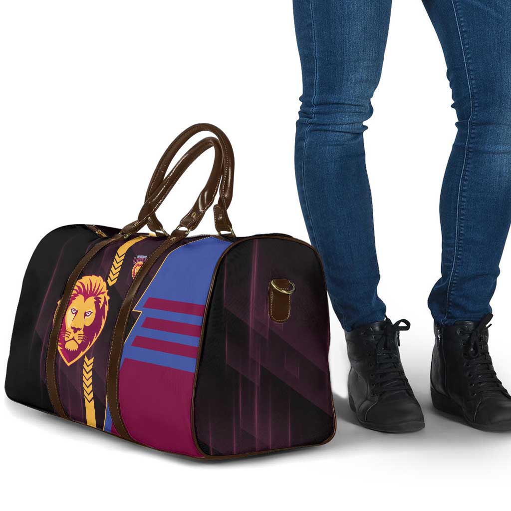 Brisbane Lions Travel Bag Modern Geometric Sports Graphic Style
