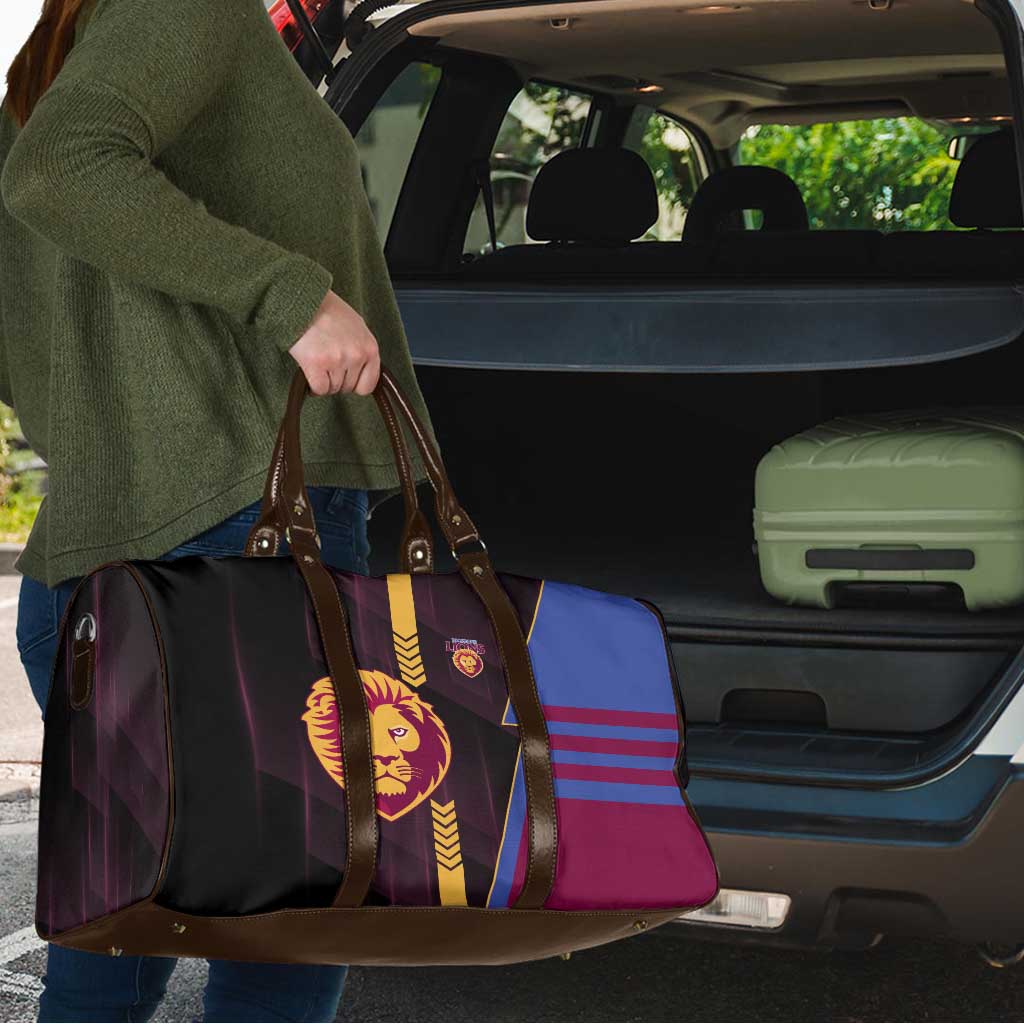 Brisbane Lions Travel Bag Modern Geometric Sports Graphic Style