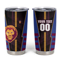 Personalized Brisbane Lions Tumbler Cup Modern Geometric Sports Graphic Style