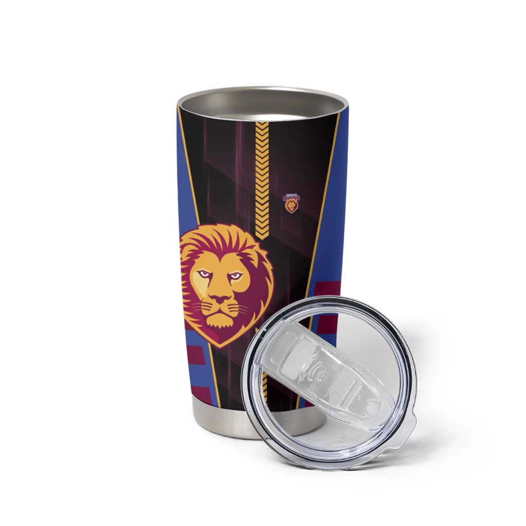 Personalized Brisbane Lions Tumbler Cup Modern Geometric Sports Graphic Style