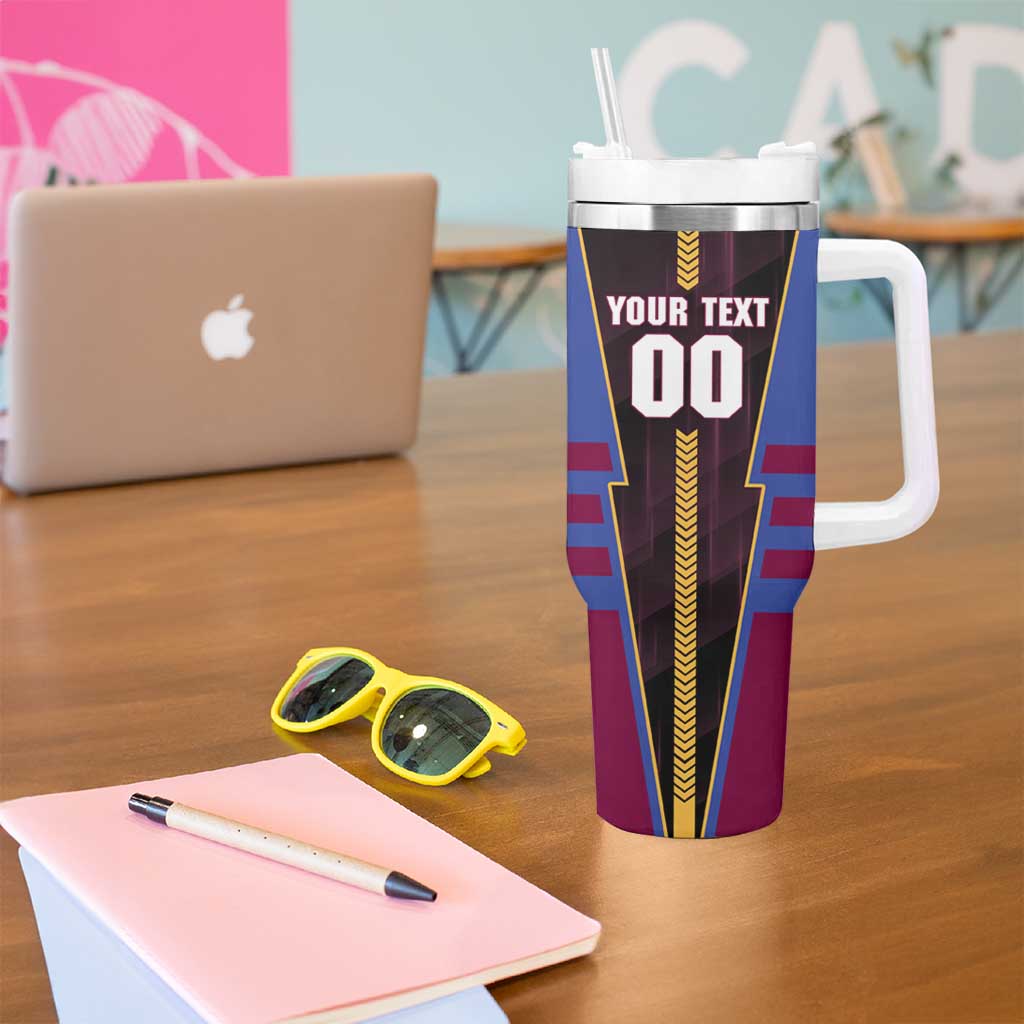 Personalized Brisbane Lions Tumbler With Handle Modern Geometric Sports Graphic Style