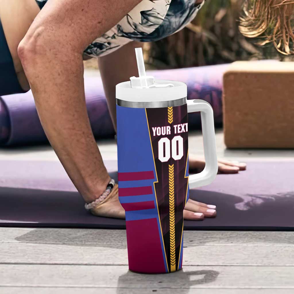 Personalized Brisbane Lions Tumbler With Handle Modern Geometric Sports Graphic Style