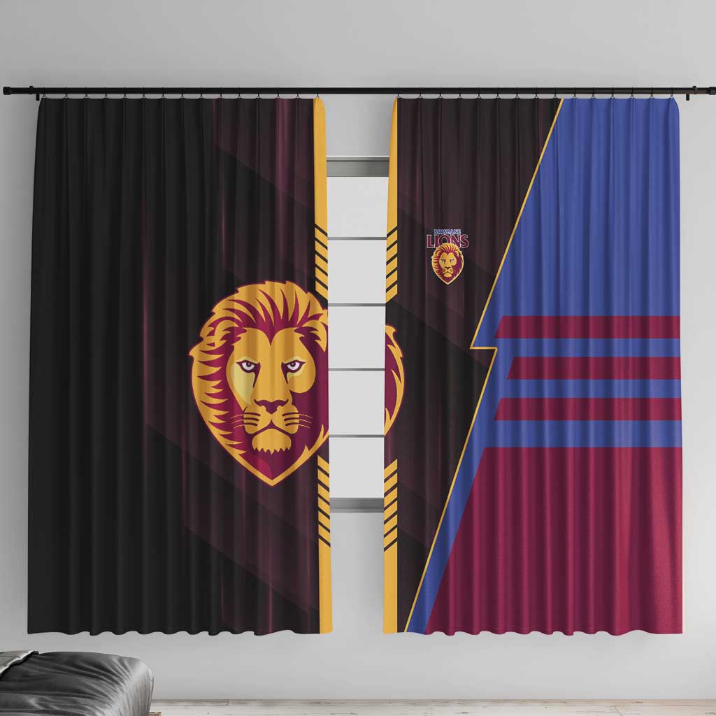 Brisbane Lions Window Curtain Modern Geometric Sports Graphic Style