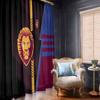 Brisbane Lions Window Curtain Modern Geometric Sports Graphic Style