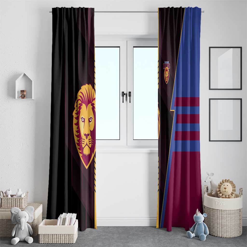 Brisbane Lions Window Curtain Modern Geometric Sports Graphic Style