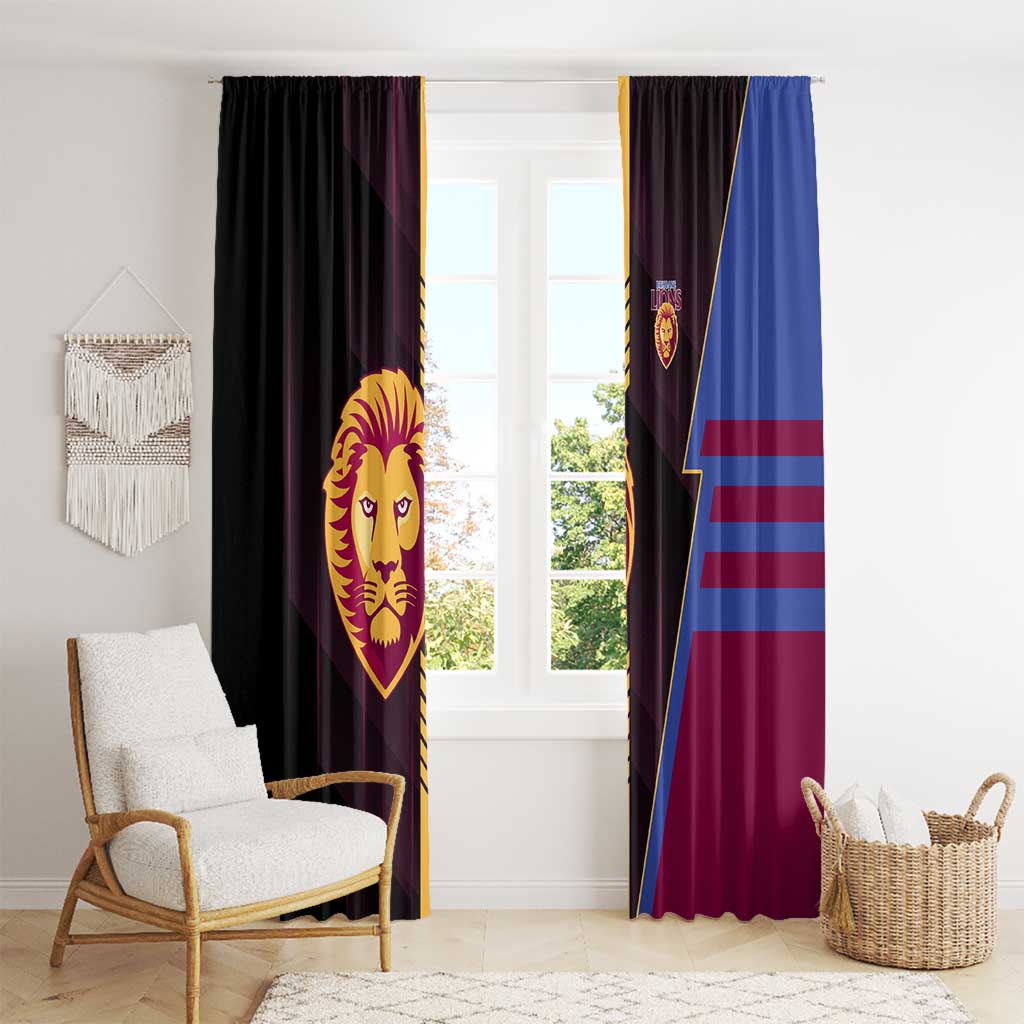 Brisbane Lions Window Curtain Modern Geometric Sports Graphic Style