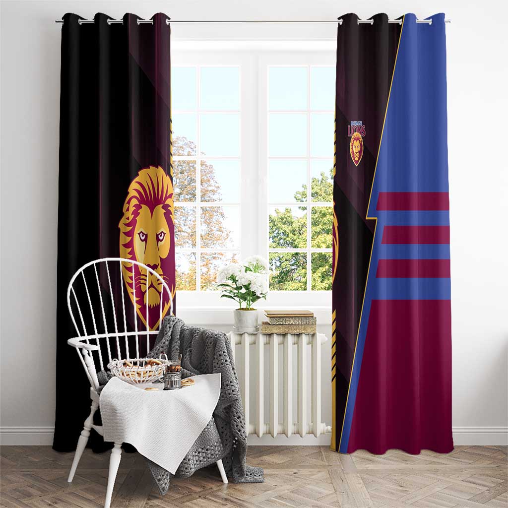 Brisbane Lions Window Curtain Modern Geometric Sports Graphic Style