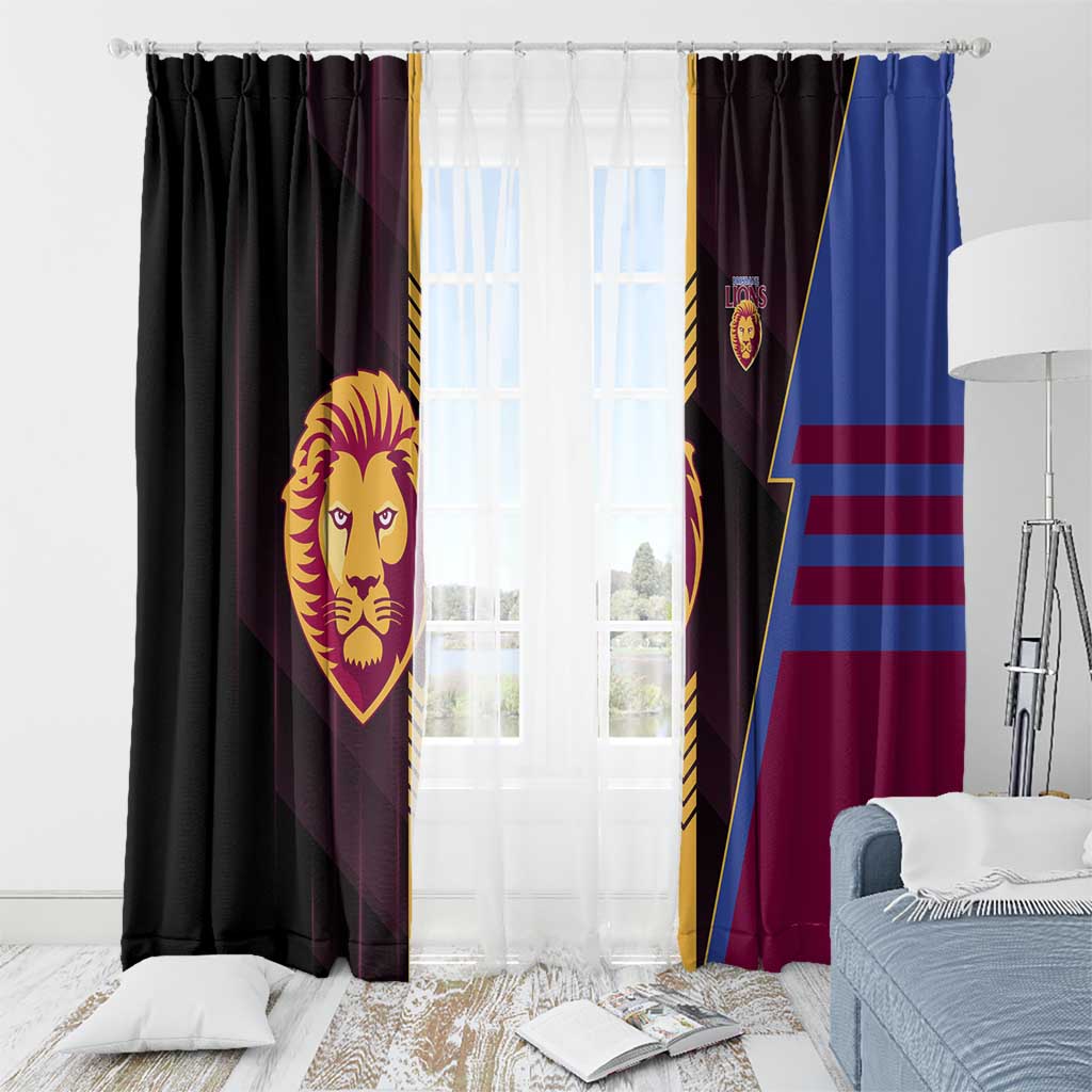 Brisbane Lions Window Curtain Modern Geometric Sports Graphic Style